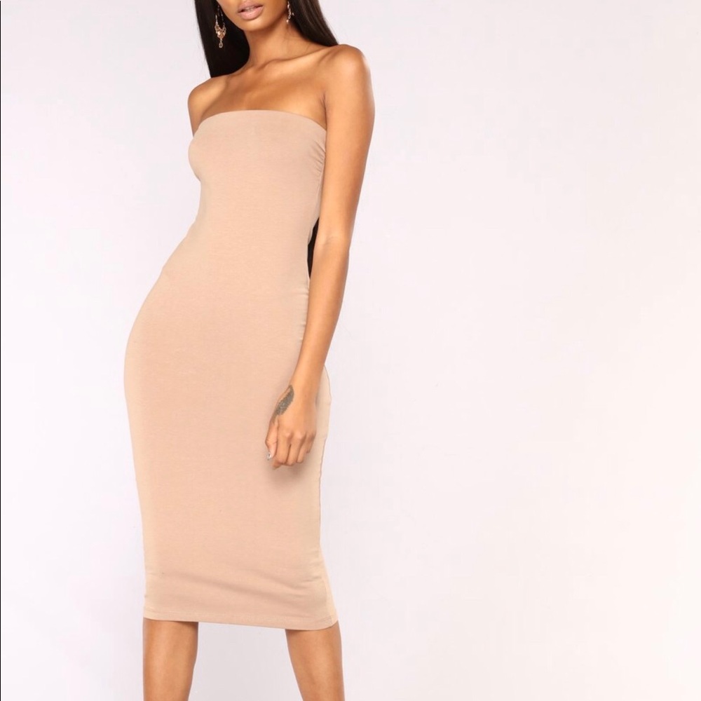 Brand new Fashion Nova, Pink Midi Basic Tube Dress